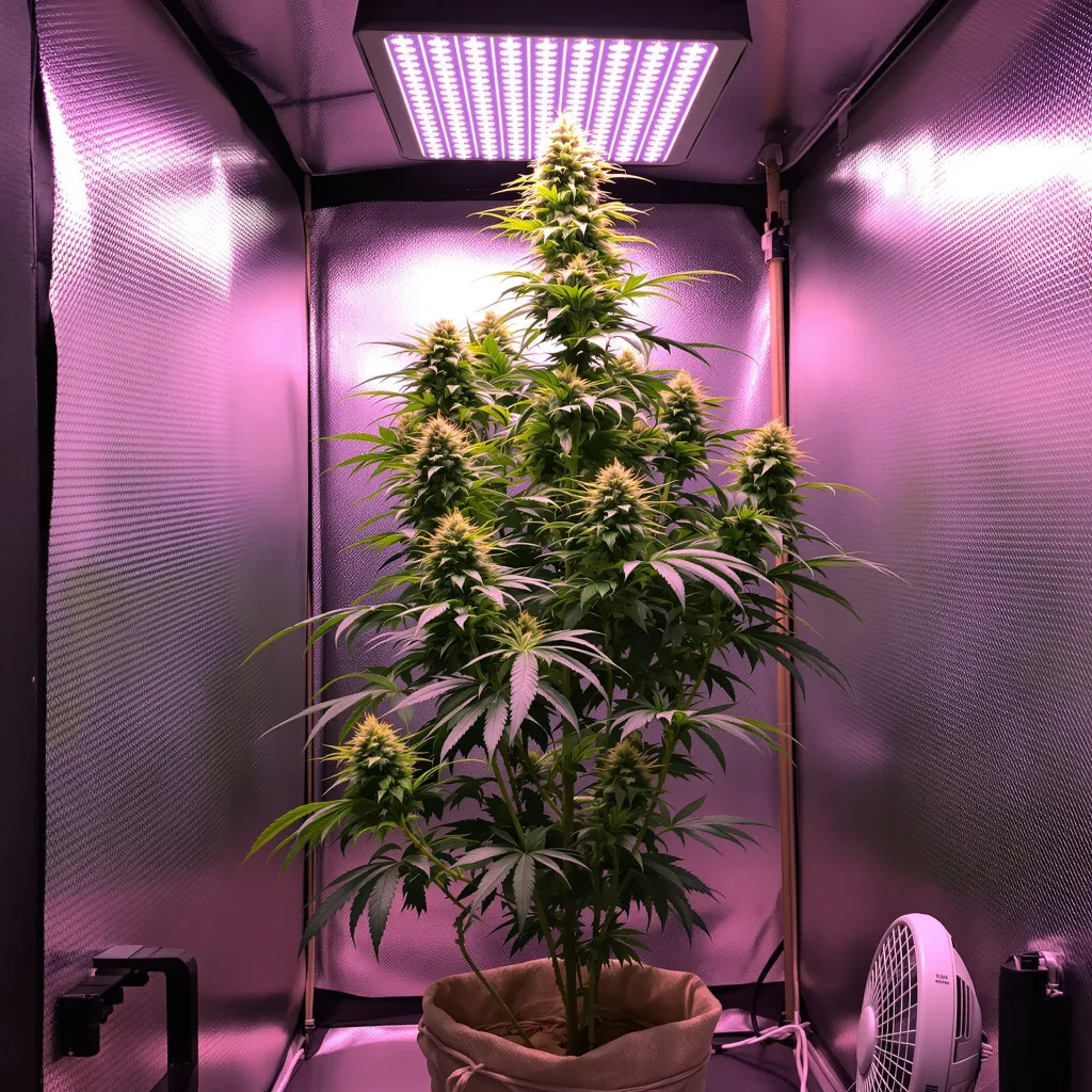 Diesel Power 5% indica / 95% sativa flower with visible trichomes