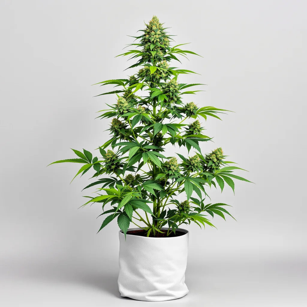 Digweed cannabis bud close-up showing open-bud structure with orange pistils