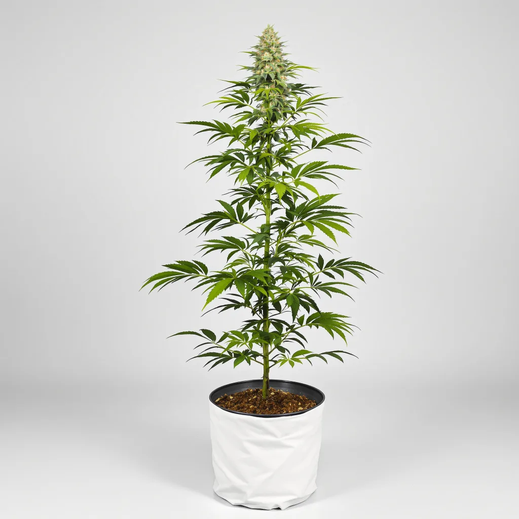 Donna OG cannabis bud close-up showing balanced bud structure with frosted trichomes