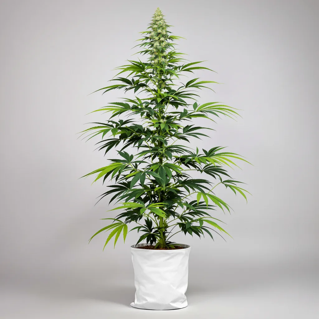 Durban Poison cannabis bud close-up showing lime-green airy structure