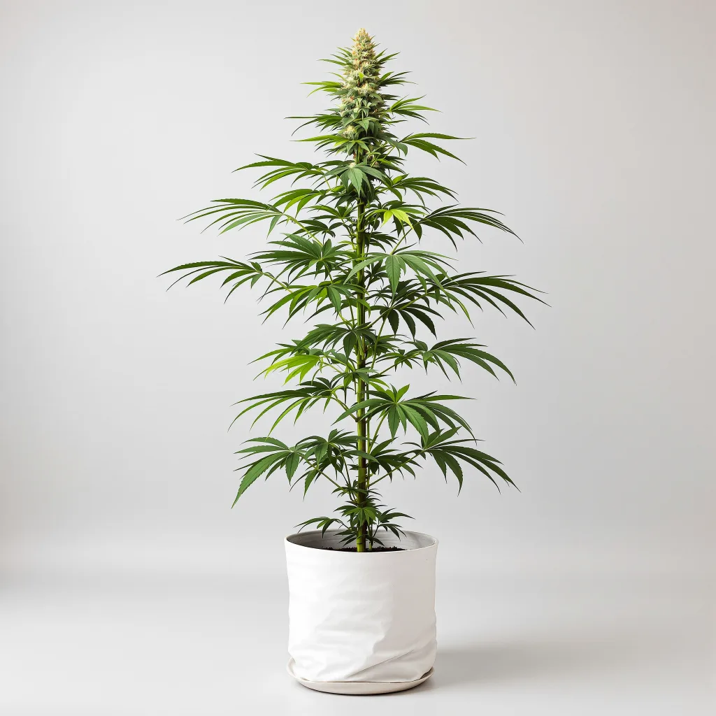 Dutch Hawaiian cannabis bud close-up showing lime-green airy structure
