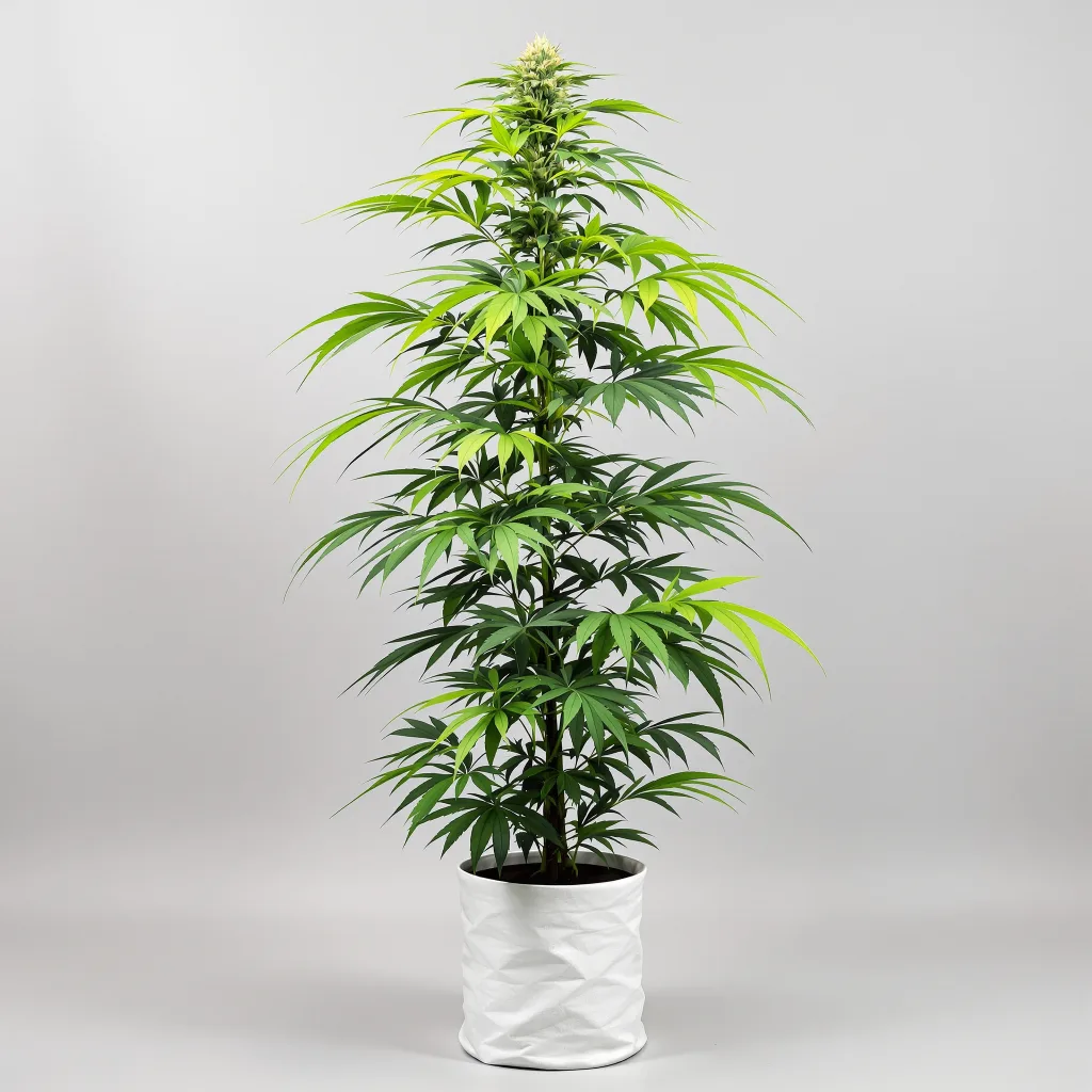 Flo cannabis bud close-up showing lime-green airy structure