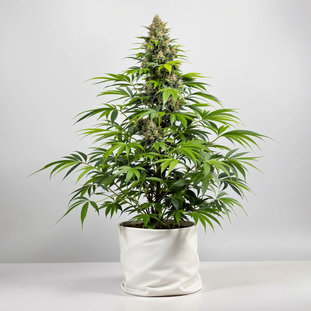 Flo OG cannabis bud close-up showing dense purple-tinged calyxes