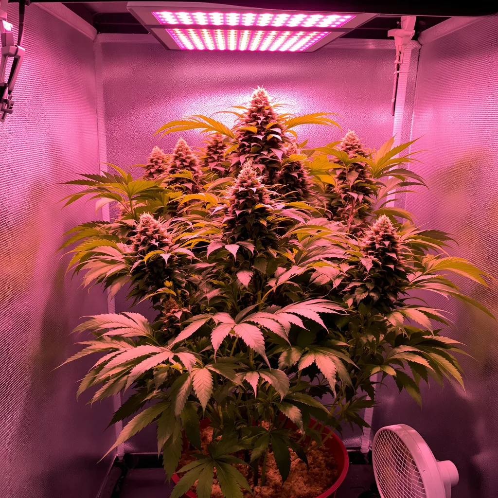 Freezeland 68% indica / 32% sativa flower with visible trichomes