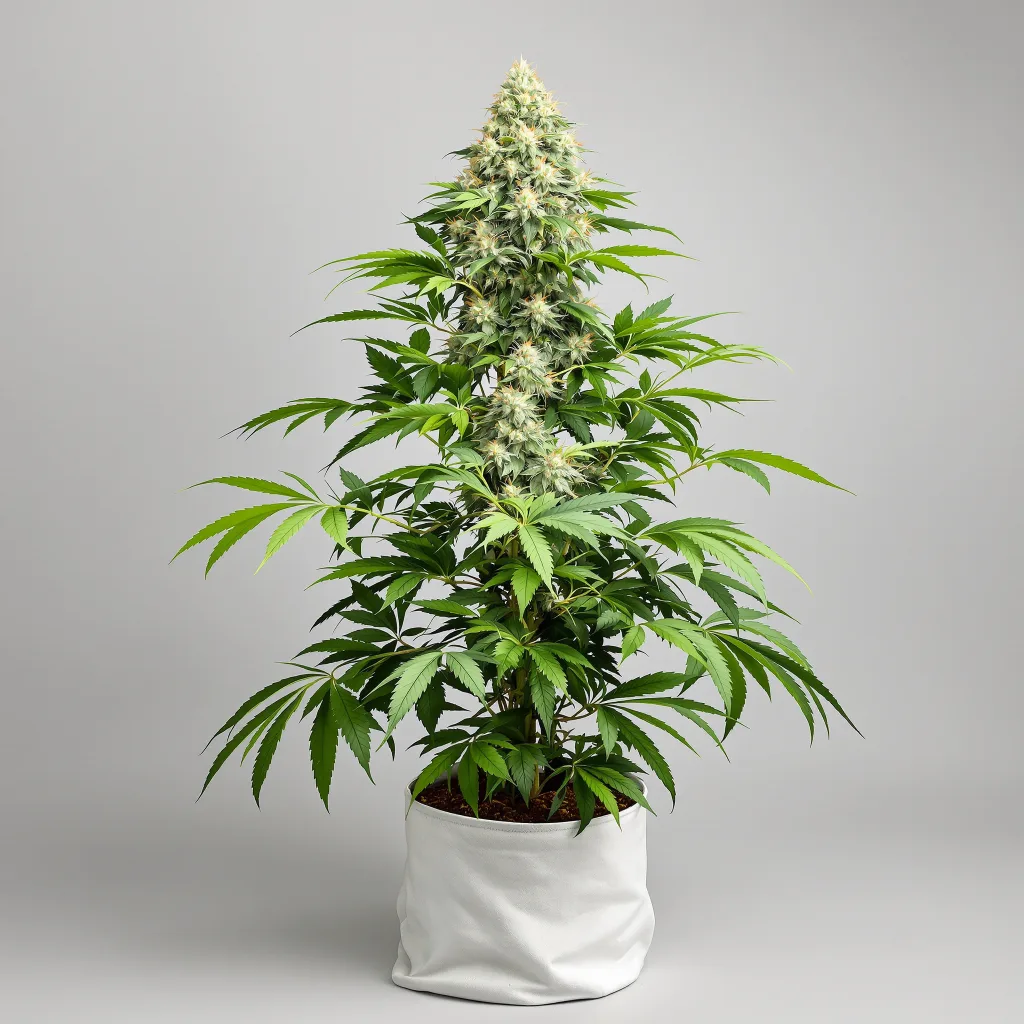 Funky Monkey cannabis bud close-up showing balanced bud structure with frosted trichomes