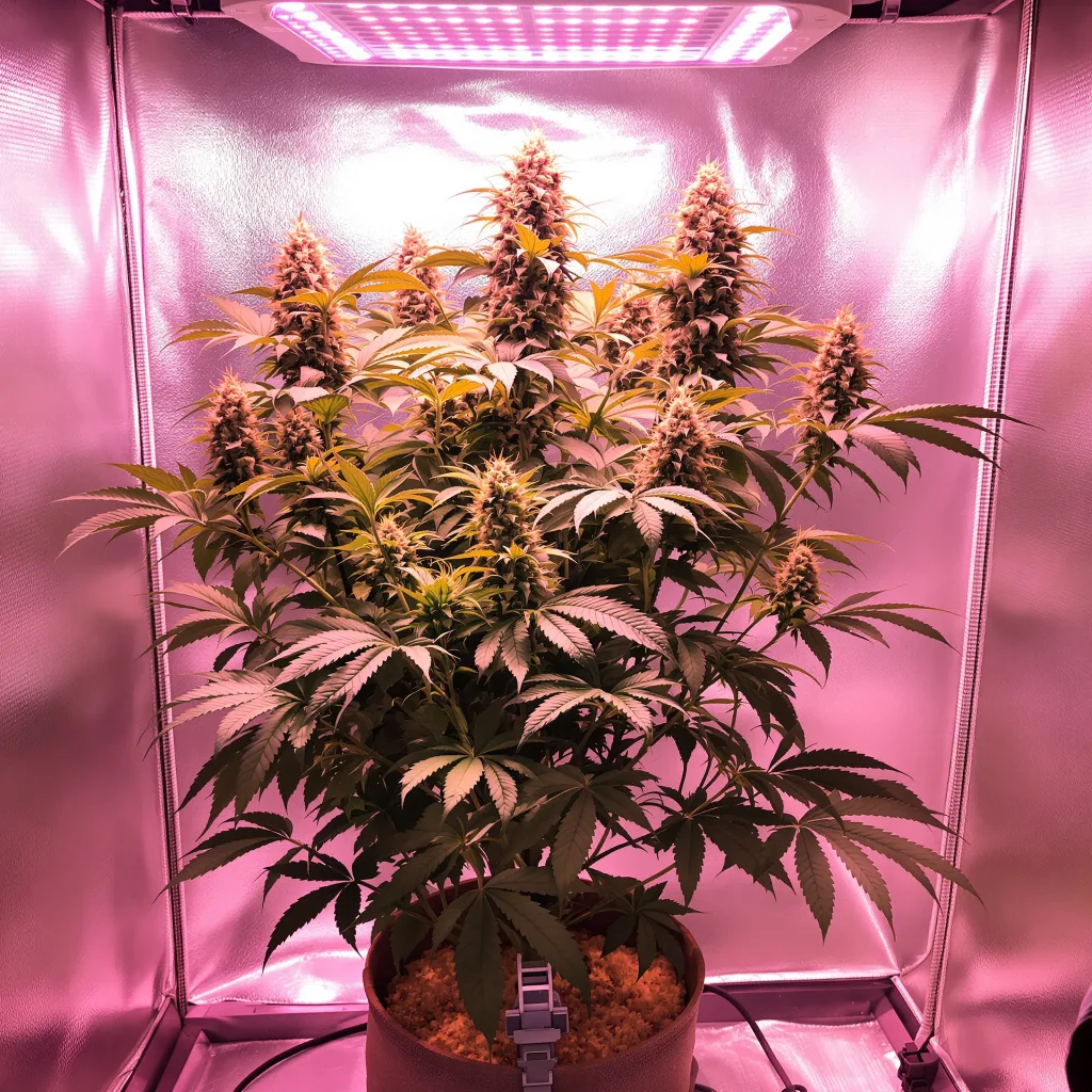 GMO Cookies 80% indica / 20% sativa flower with visible trichomes