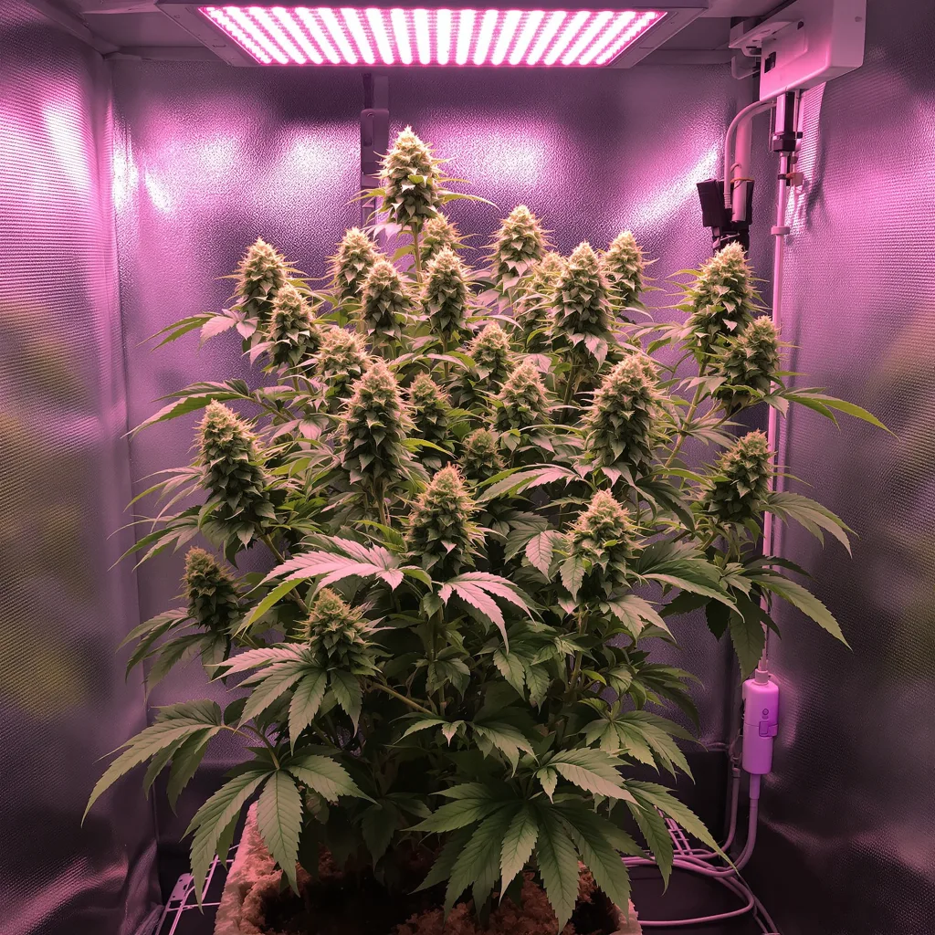 Goat Milk 36% indica / 64% sativa flower with visible trichomes