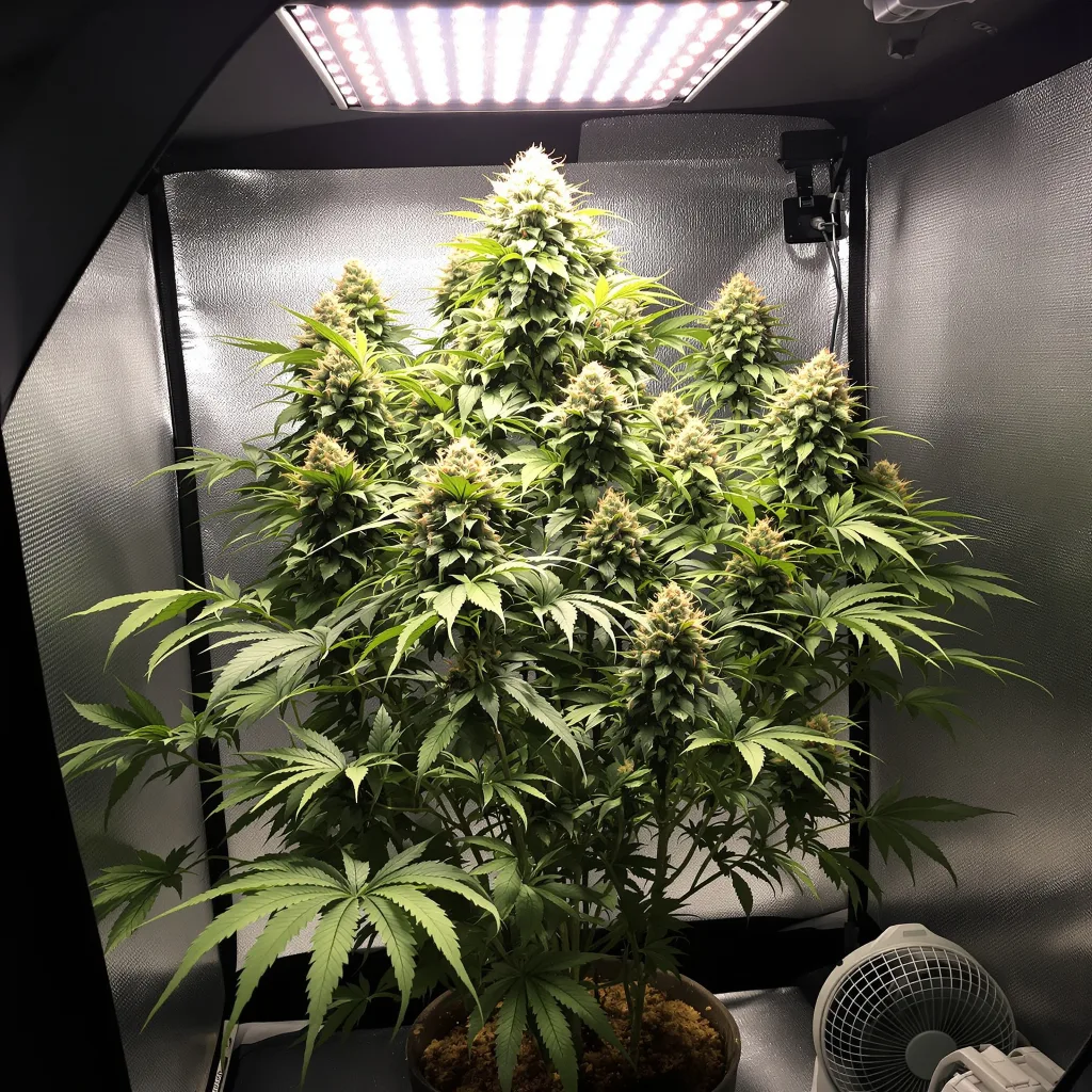 Godzilla Cookies 49% indica / 51% sativa flower with visible trichomes