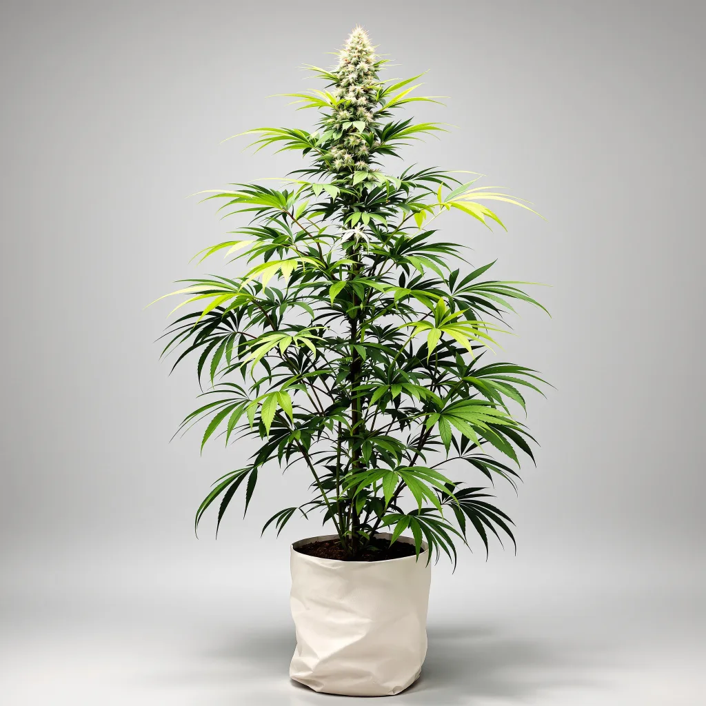 Golden Gate Haze cannabis bud close-up showing lime-green airy structure