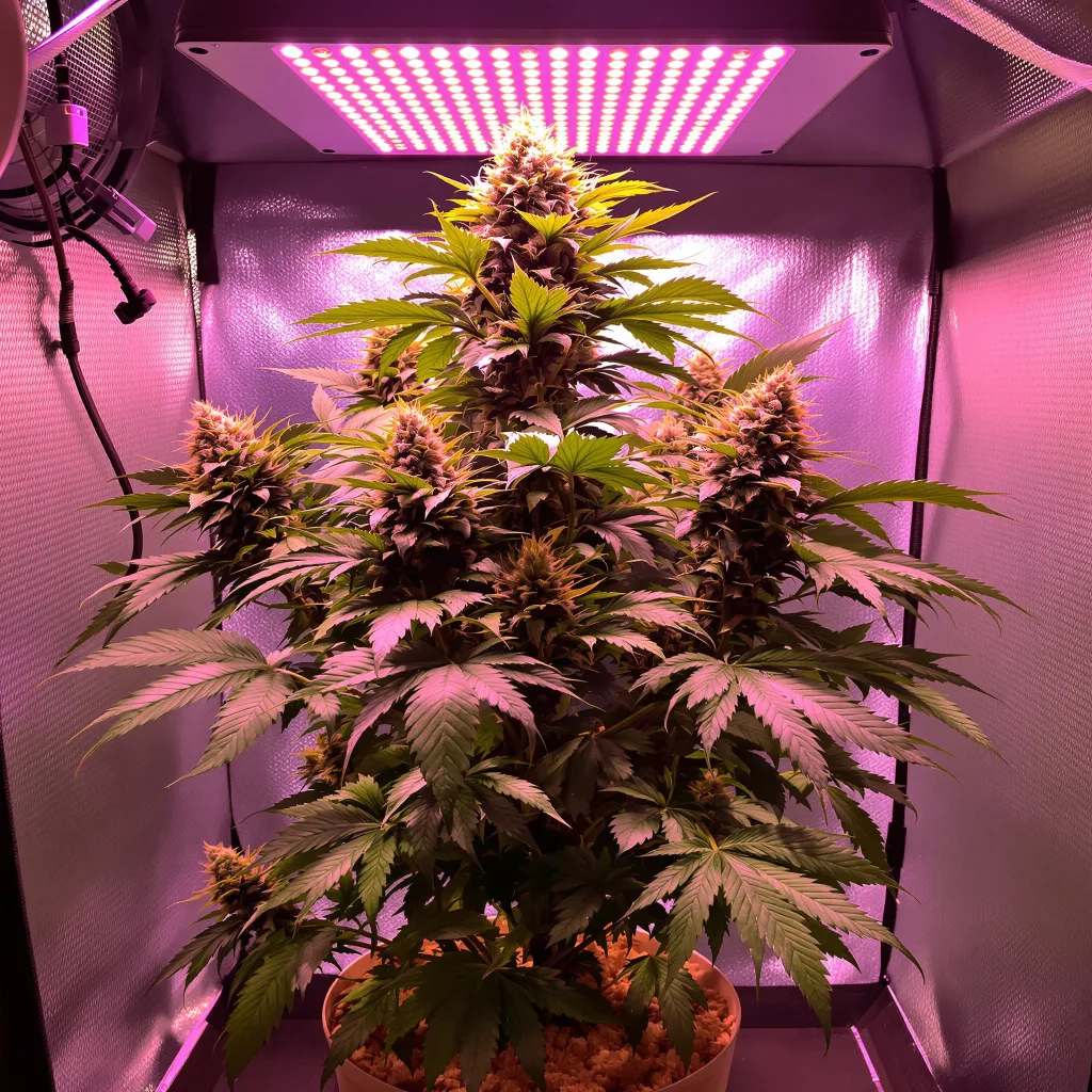 Grand Doggy Purps 68% indica / 32% sativa flower with visible trichomes