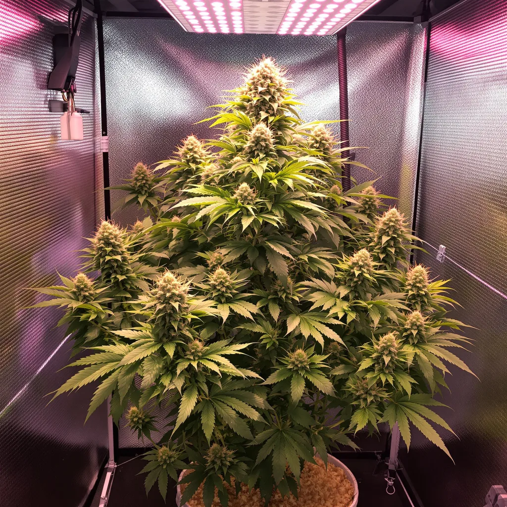 Grand Hindu 84% indica / 16% sativa flower with visible trichomes