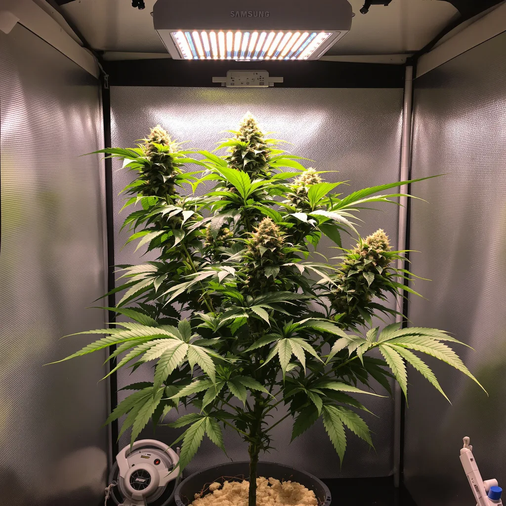 Grandpa Larry OG 76% indica / 24% sativa flower with visible trichomes