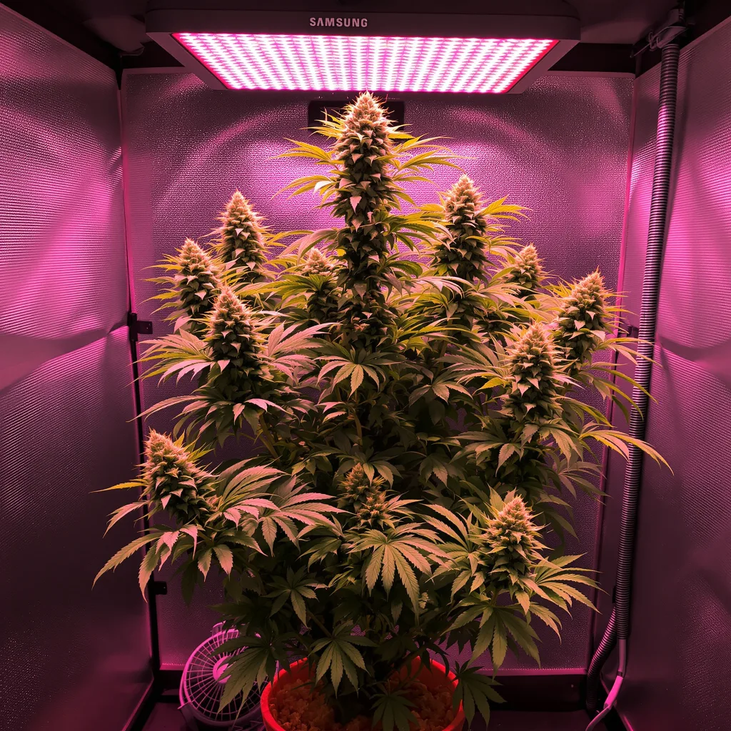 Grape Gelato 57% indica / 43% sativa flower with visible trichomes