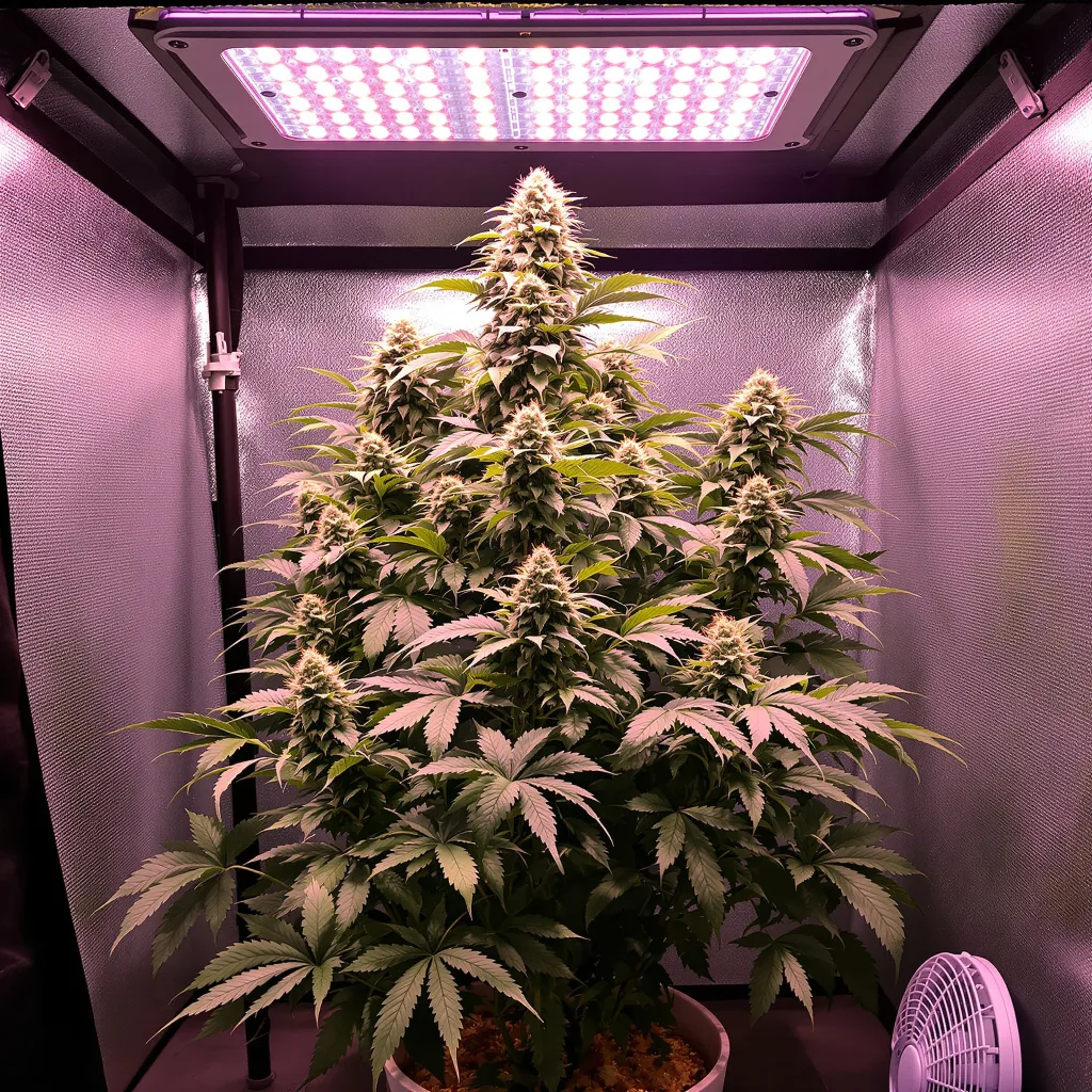 Grape Valley Kush 81% indica / 19% sativa flower with visible trichomes