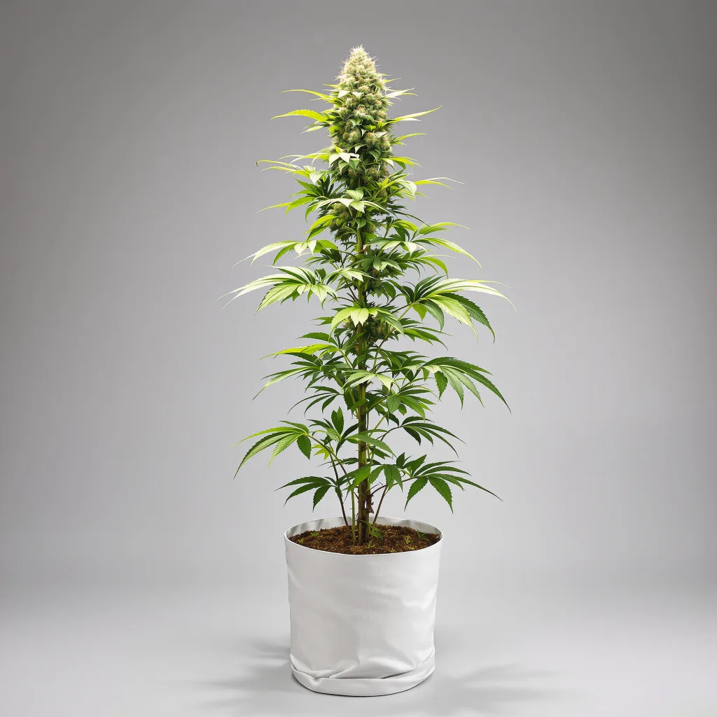 Grease Monkey cannabis bud close-up showing balanced bud structure with frosted trichomes