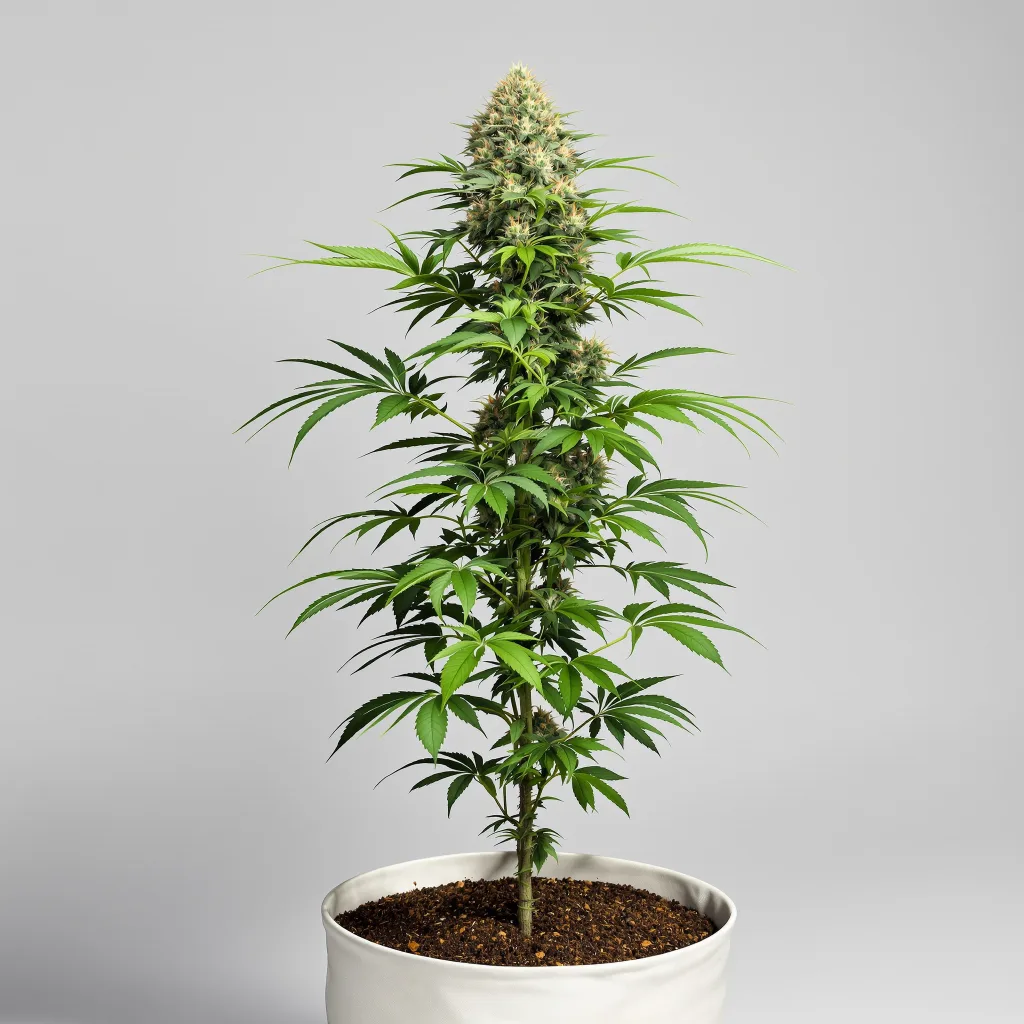 Green Avenger cannabis bud close-up showing balanced bud structure with frosted trichomes
