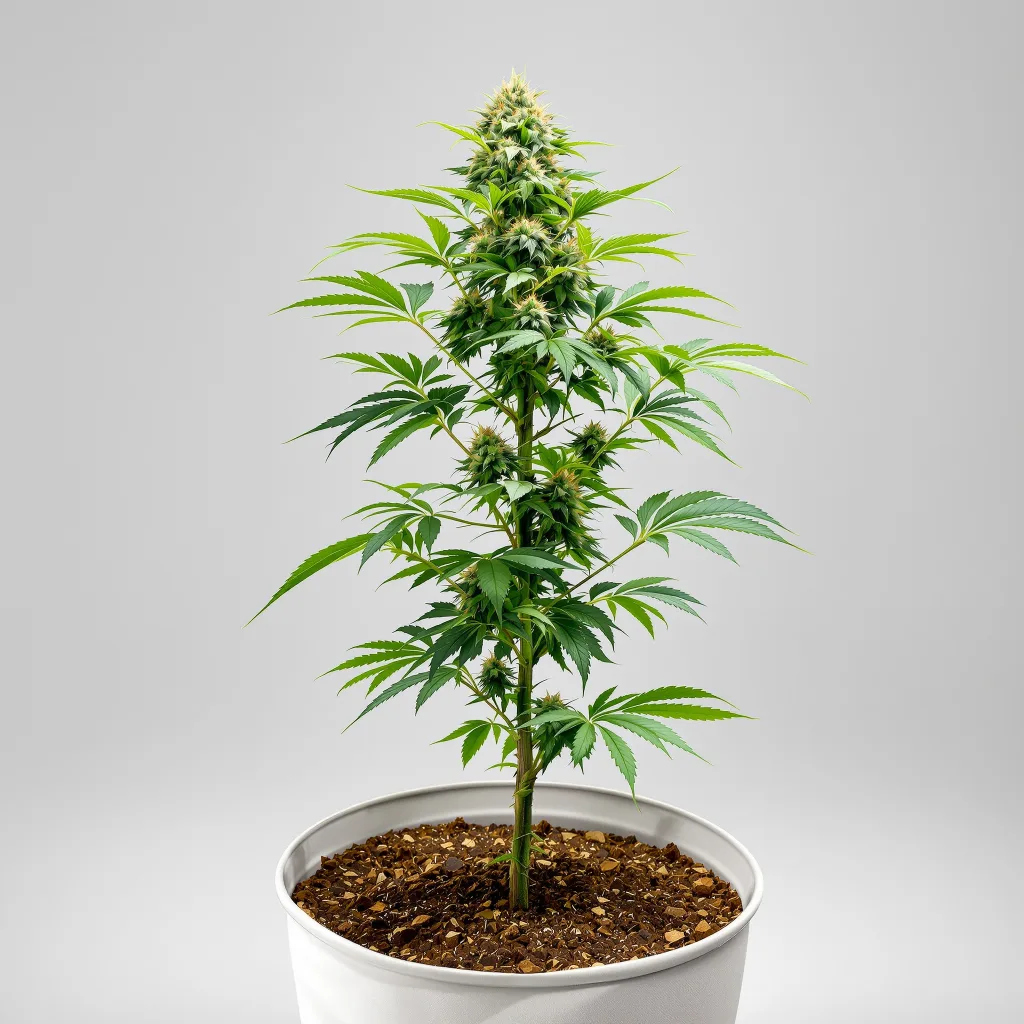 Green Cheese cannabis bud close-up showing balanced bud structure with frosted trichomes