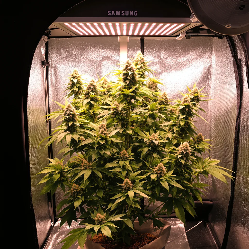 Green Poison 80% indica / 20% sativa flower with visible trichomes