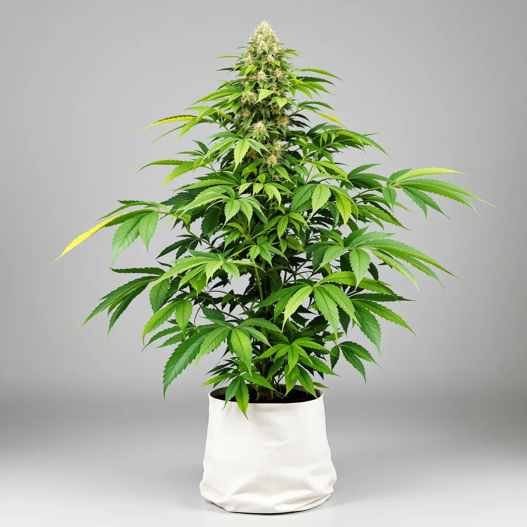Guard Dawg cannabis bud close-up showing dense purple-tinged calyxes