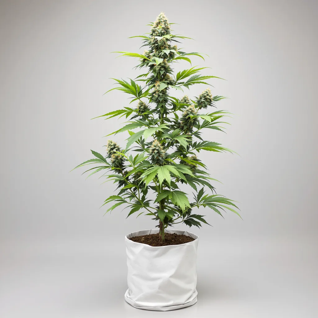 Han Burger cannabis bud close-up showing balanced bud structure with frosted trichomes