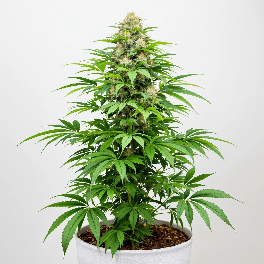 Harlequin CBD cannabis bud close-up showing pale-green low-resin flower