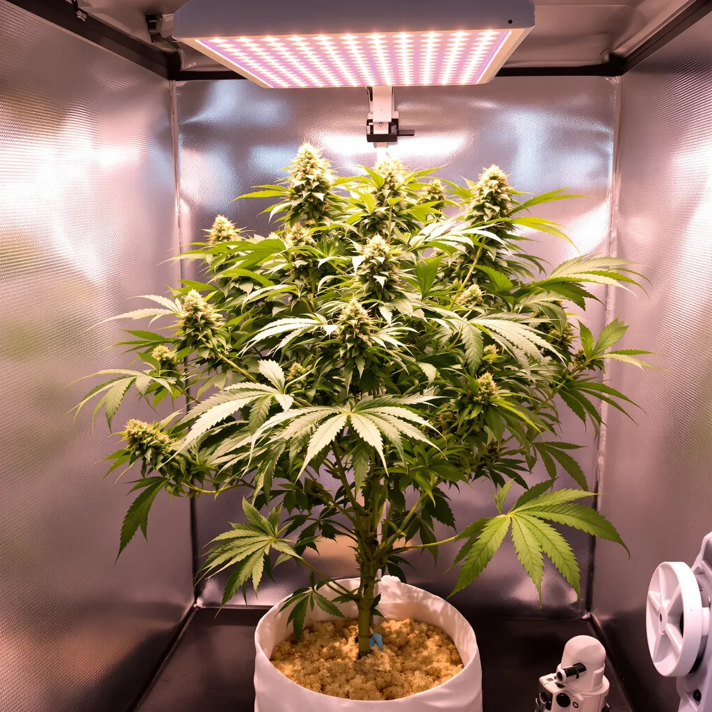 Hawaiian 84% indica / 16% sativa flower with visible trichomes