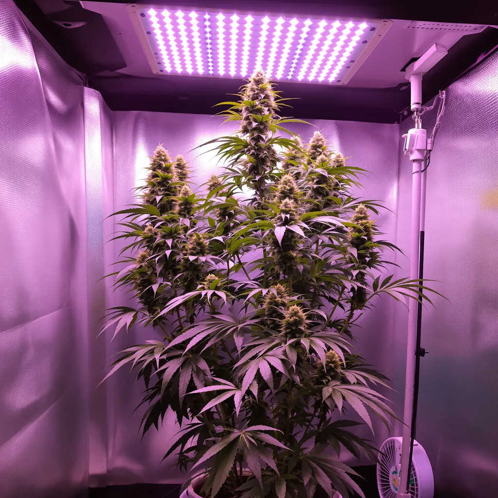 Hawaiian Snow 10% indica / 90% sativa flower with visible trichomes