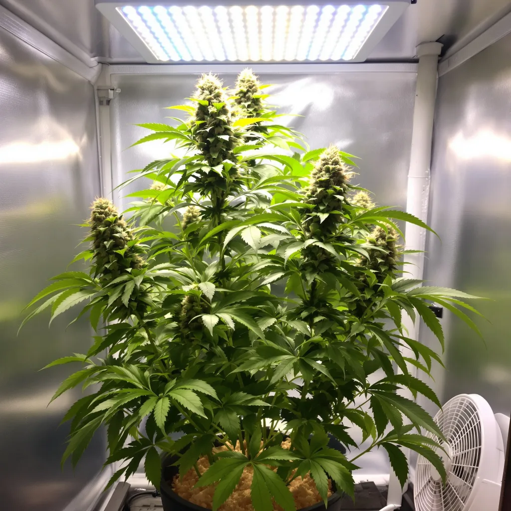 Haze XL 67% indica / 33% sativa flower with visible trichomes
