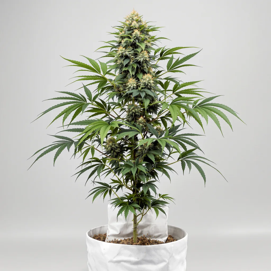 Hells OG Haze cannabis bud close-up showing dense purple-tinged calyxes
