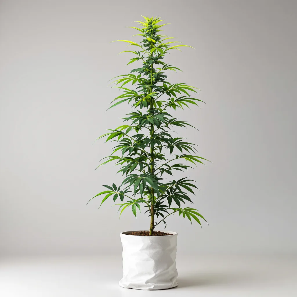 Hempstar cannabis bud close-up showing lime-green airy structure