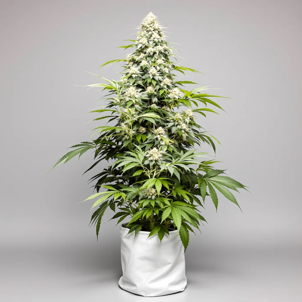 Iron Triangle cannabis bud close-up showing balanced bud structure with frosted trichomes