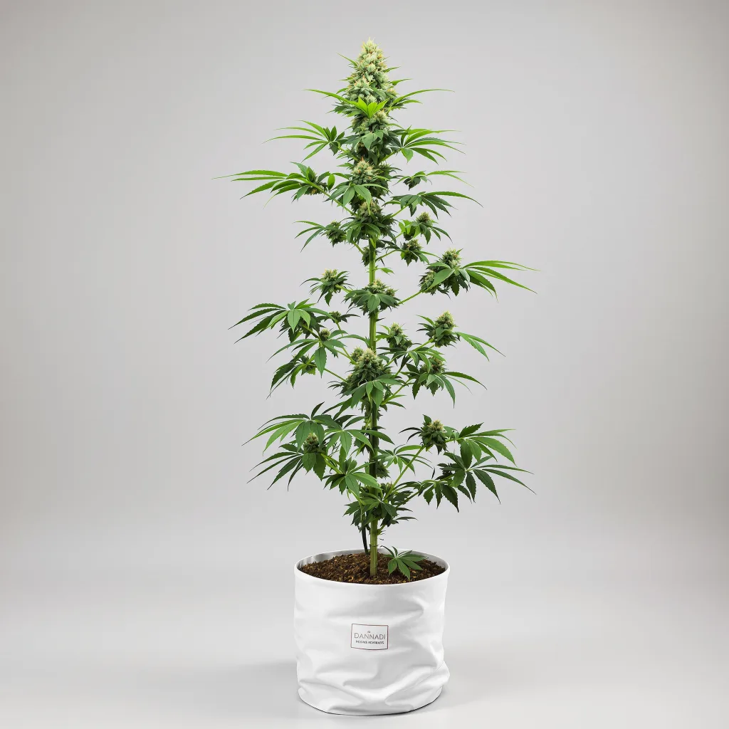 J1 cannabis bud close-up showing open-bud structure with orange pistils
