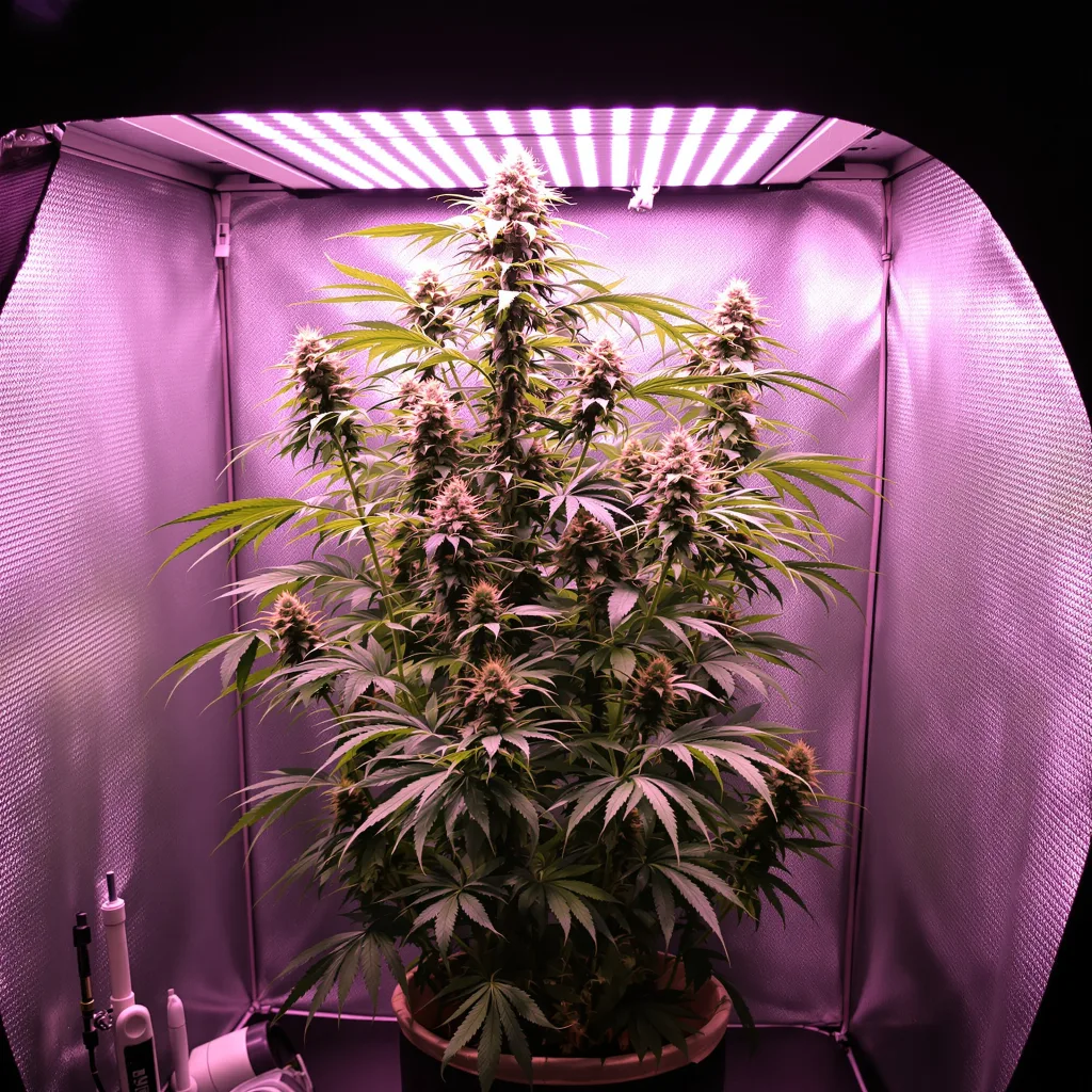 Jamaican Dream 10% indica / 90% sativa flower with visible trichomes
