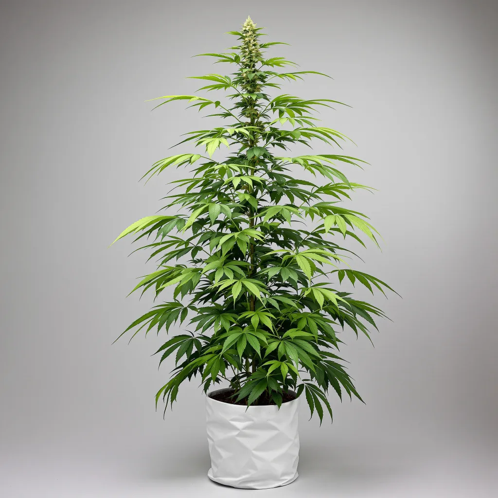 Kahuna cannabis bud close-up showing lime-green airy structure