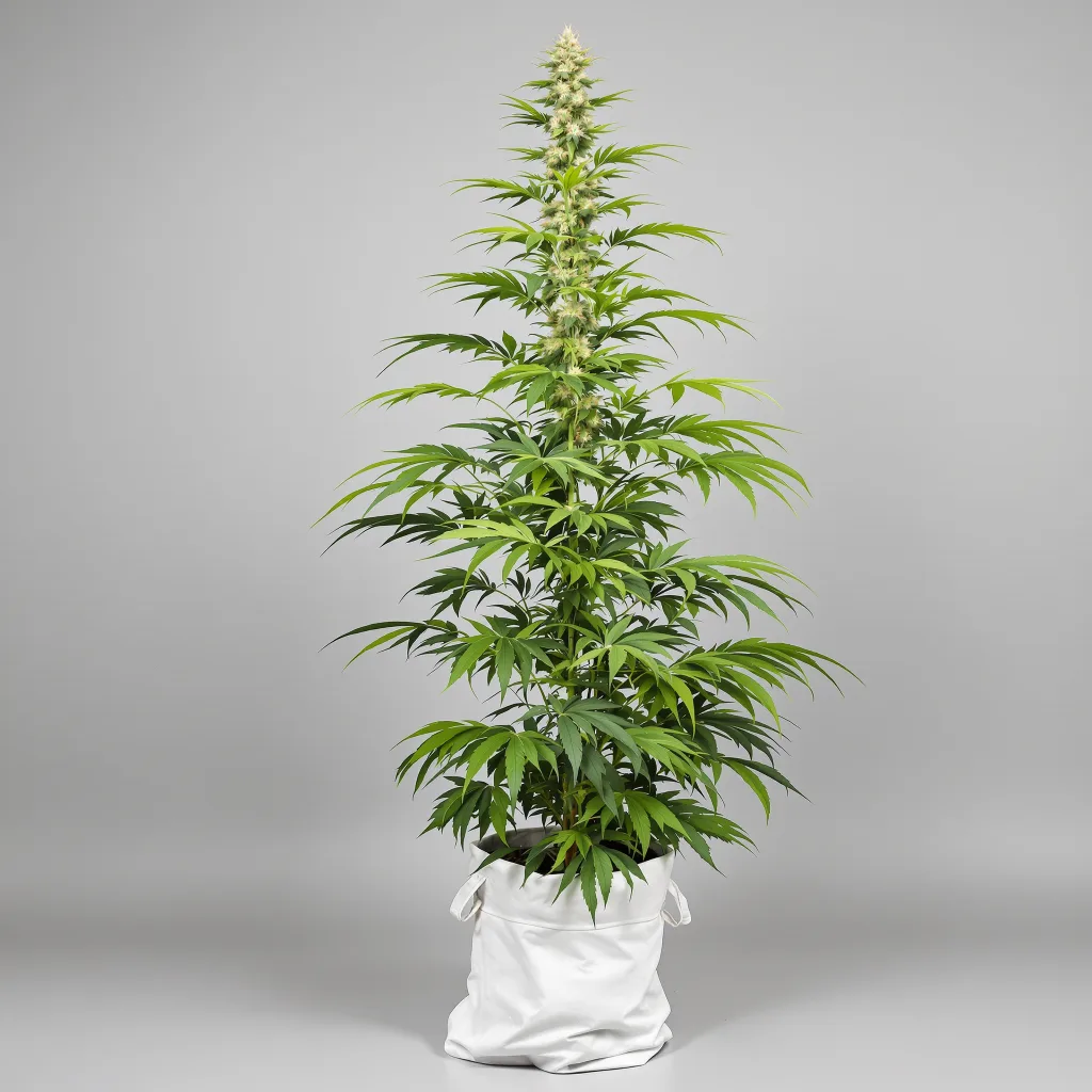 Kali Mist cannabis bud close-up showing lime-green airy structure