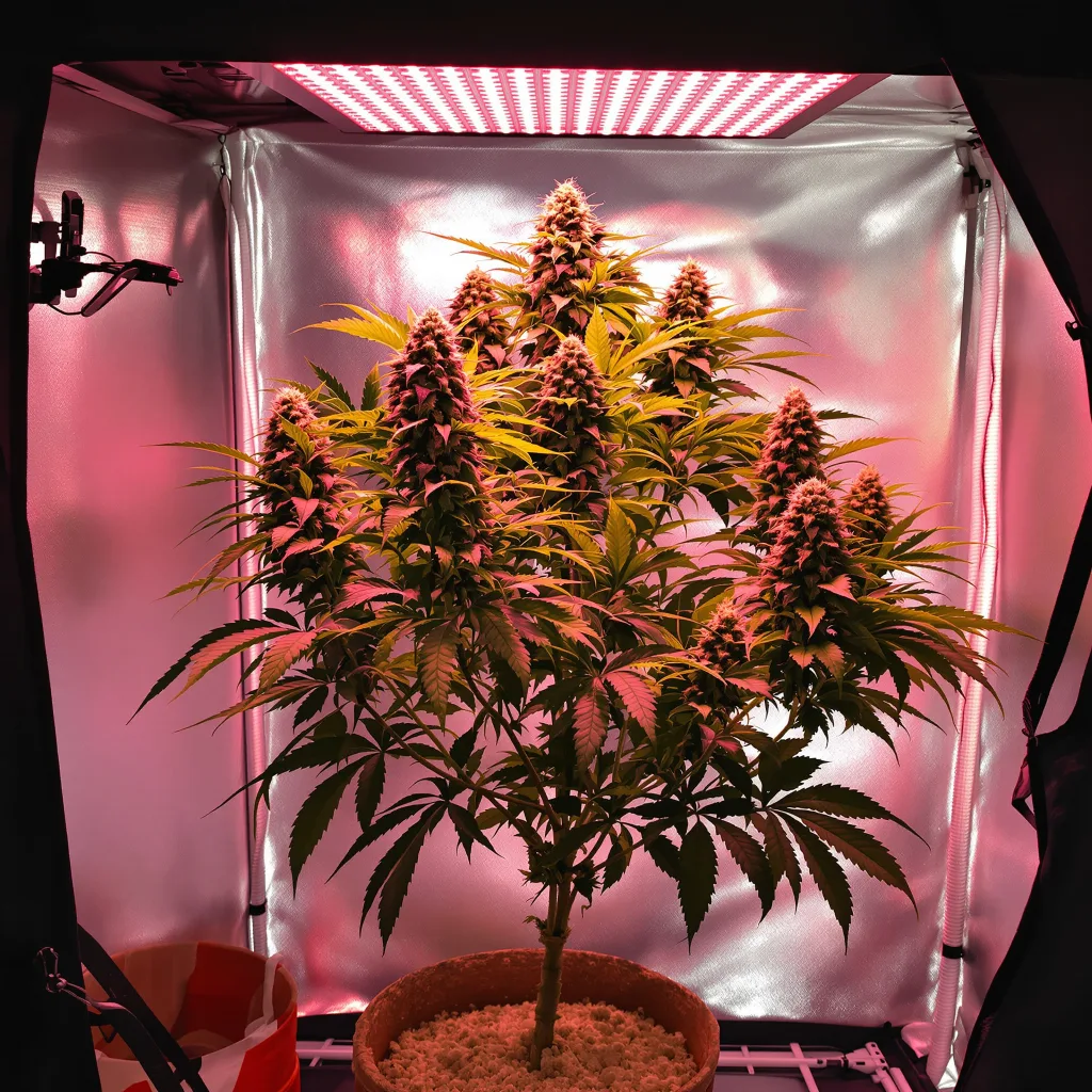 Kid N’ Kookies 68% indica / 32% sativa flower with visible trichomes