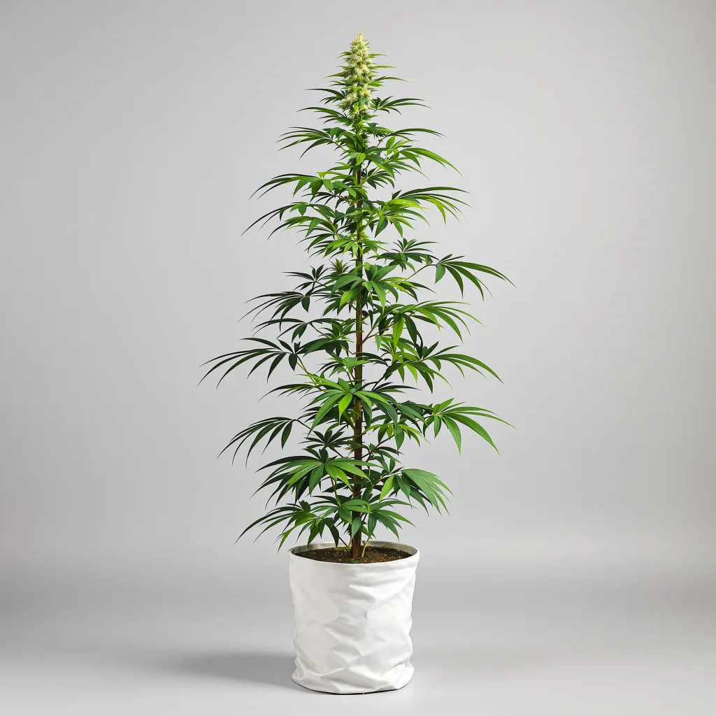 Kilimanjaro cannabis bud close-up showing lime-green airy structure