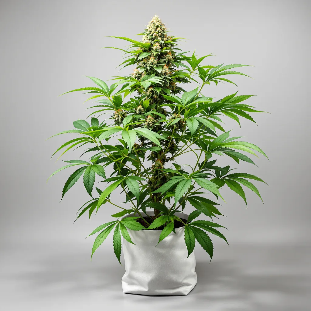 Kimbo Kush cannabis bud close-up showing dense purple-tinged calyxes