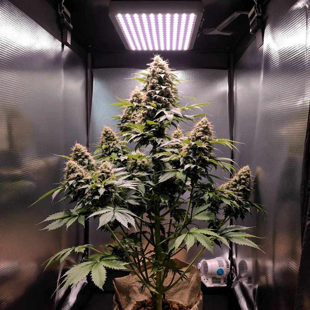 Kosher Tangie 60% indica / 40% sativa flower with visible trichomes