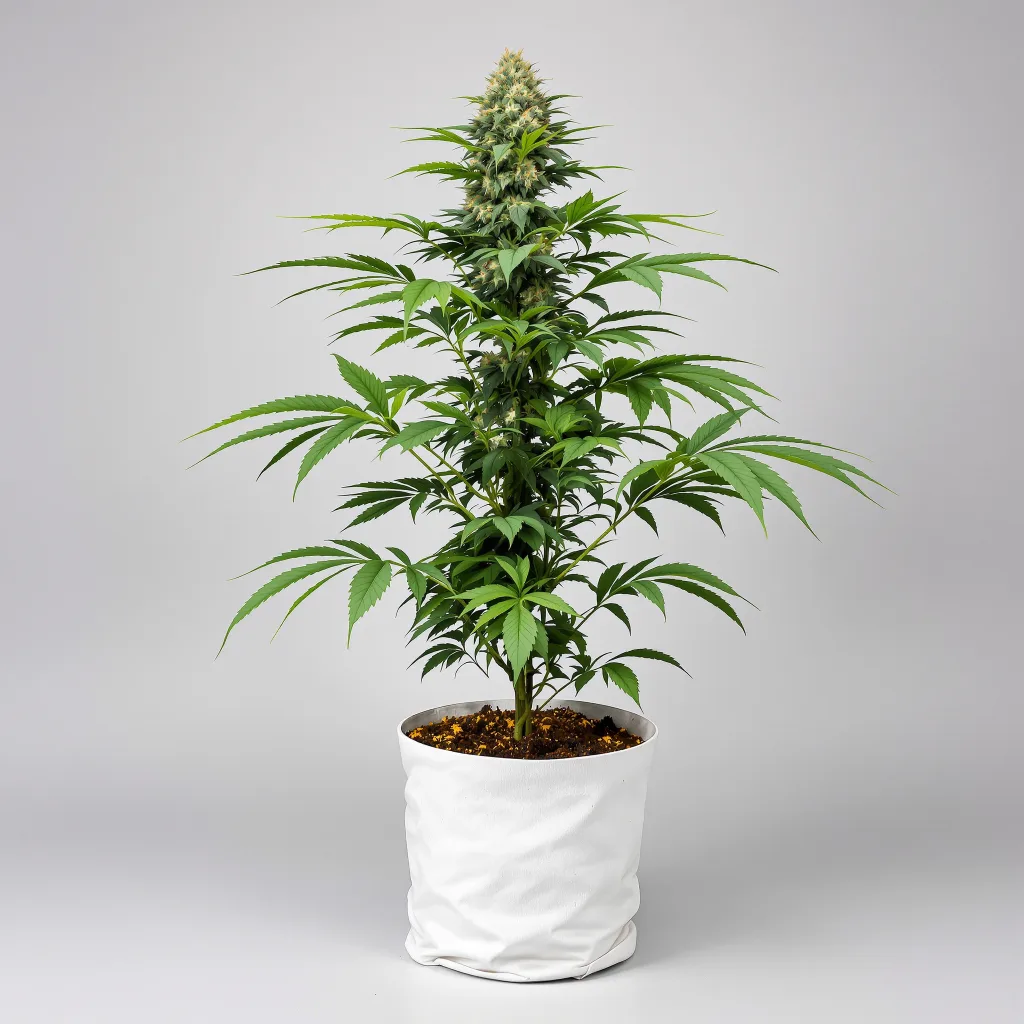 Kush XL cannabis bud close-up showing dense purple-tinged calyxes