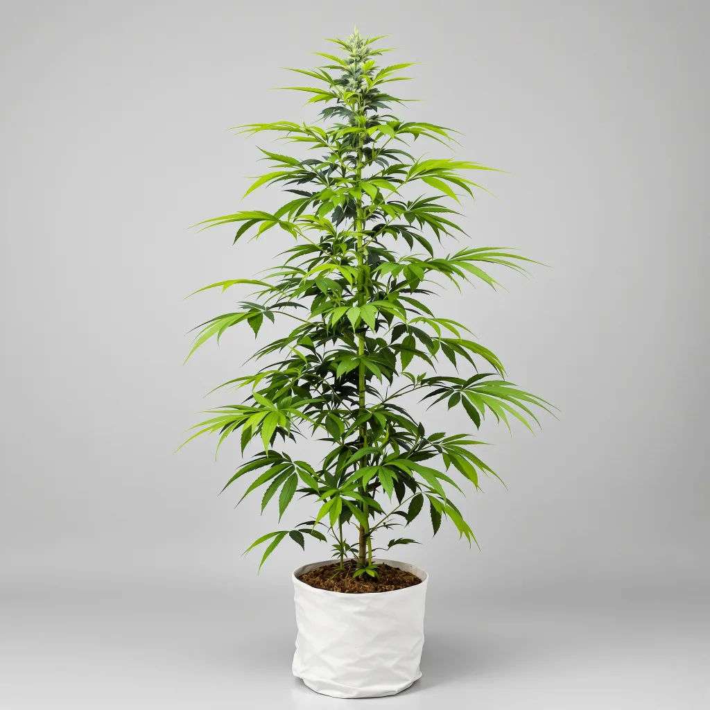 Lemon G cannabis bud close-up showing lime-green airy structure