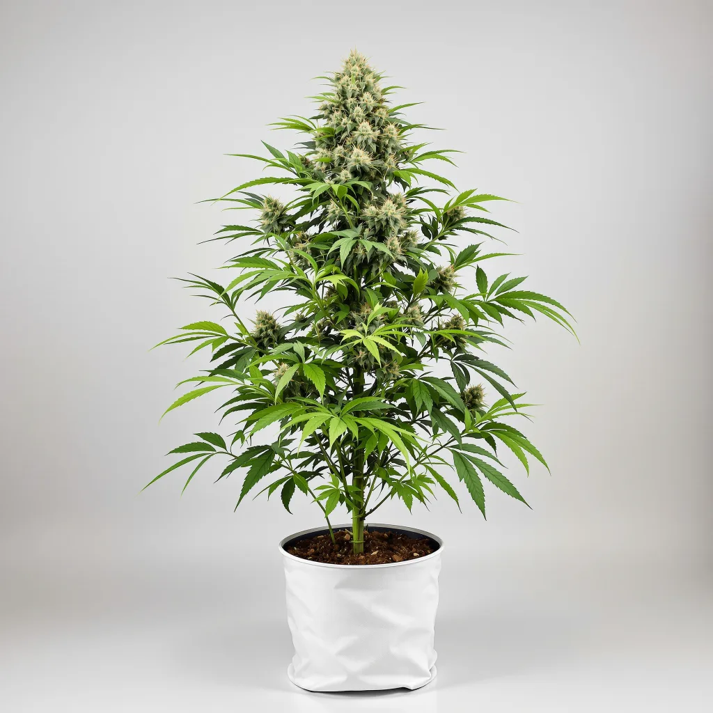 Lemon Kush cannabis bud close-up showing balanced bud structure with frosted trichomes