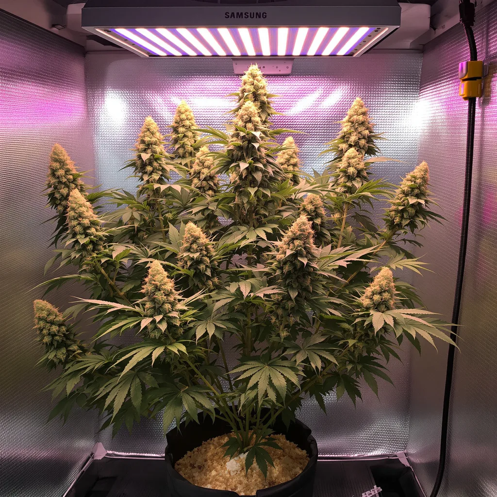 Lemon OG Kush 50% indica / 50% sativa flower with visible trichomes