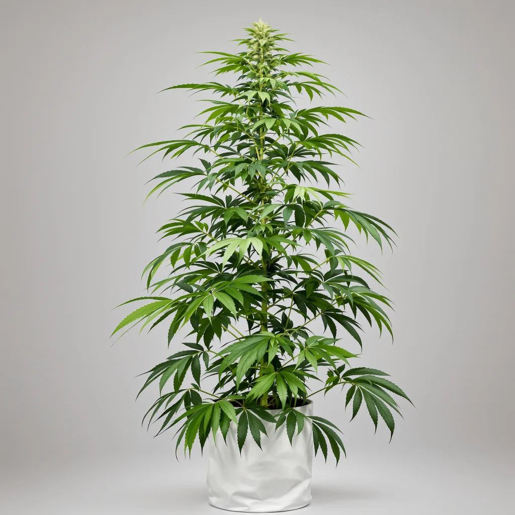 Liberty Haze cannabis bud close-up showing lime-green airy structure