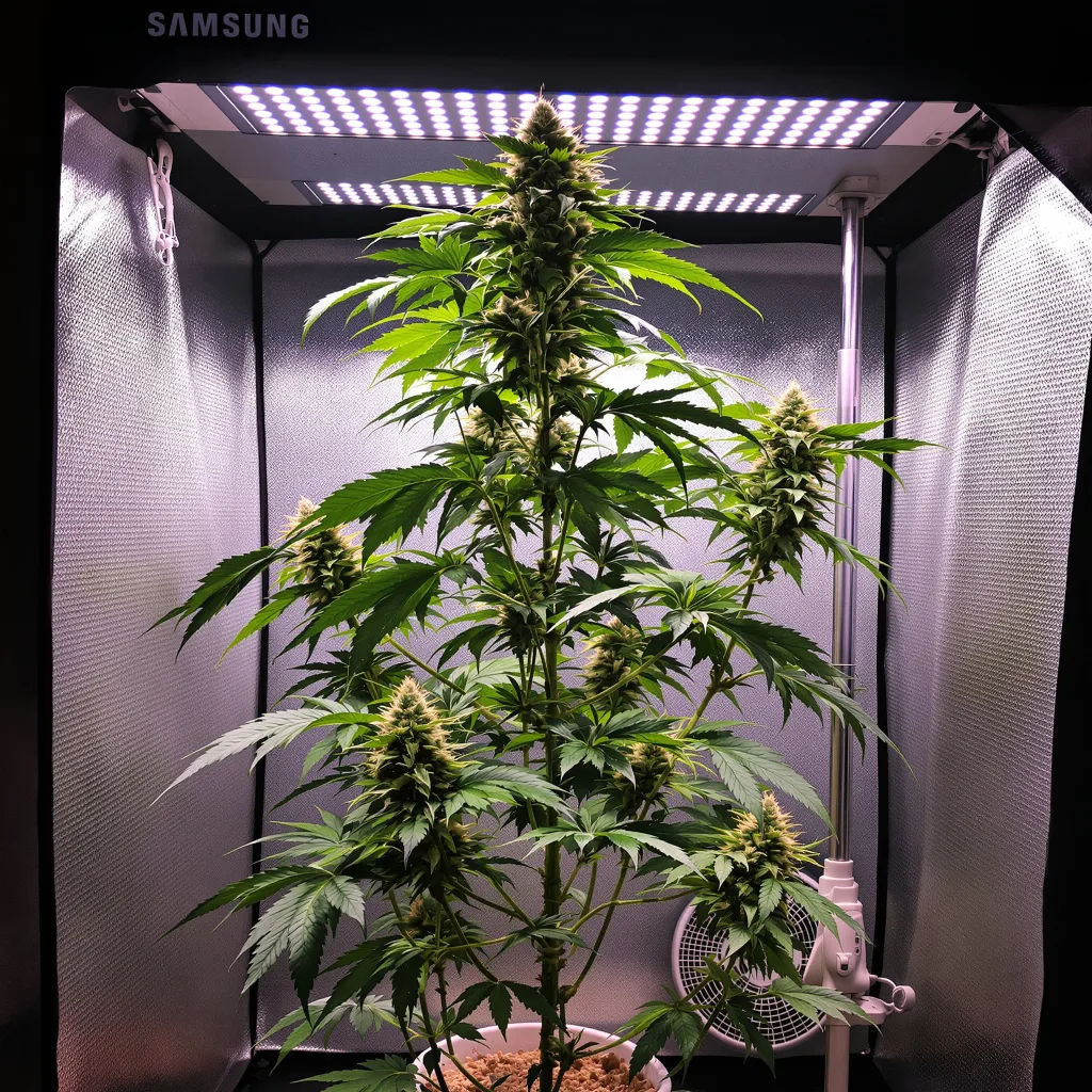 Love Potion #1 30% indica / 70% sativa flower with visible trichomes