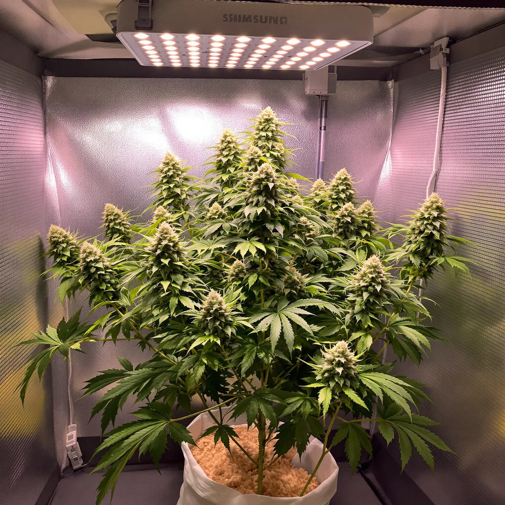 Lowryder cannabis plant in flowering stage — 60-100 cm autoflower