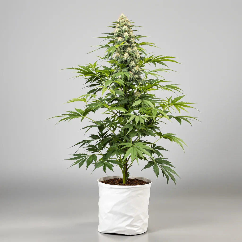 Lucky cannabis bud close-up showing balanced bud structure with frosted trichomes