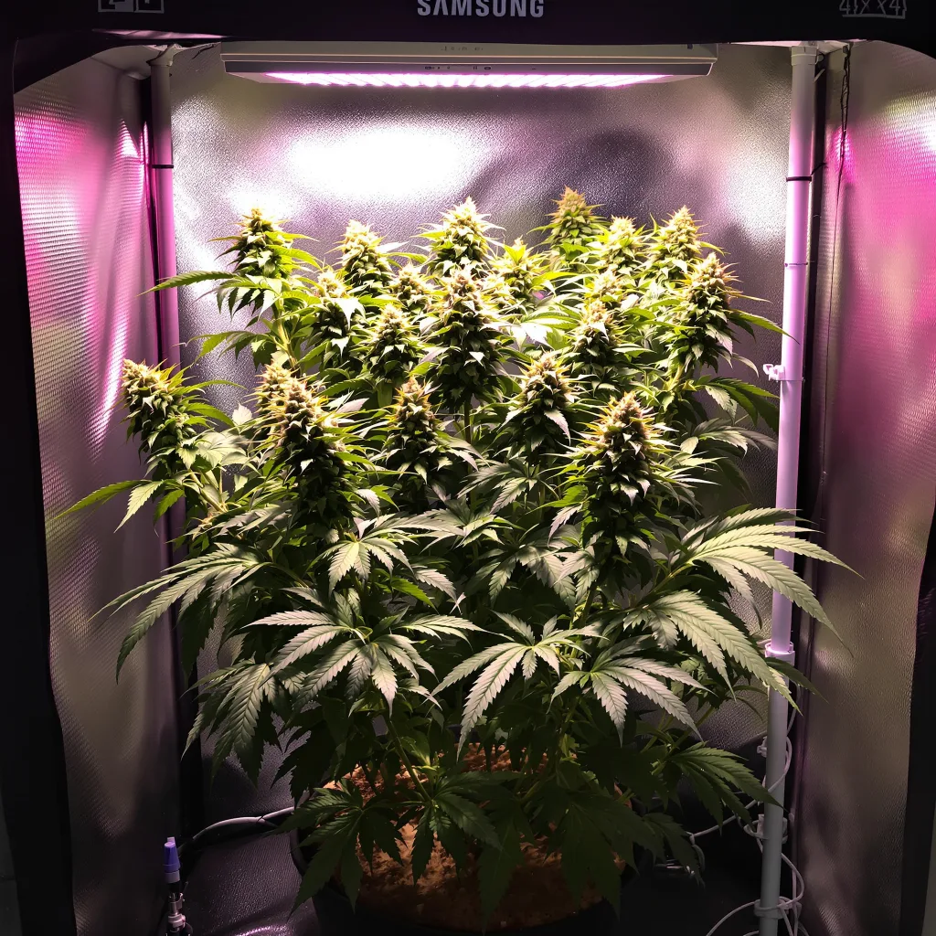 Mag Landrace 81% indica / 19% sativa flower with visible trichomes
