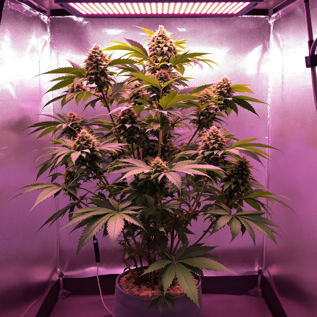 Mandarine cannabis plant in flowering stage — 60-100 cm autoflower