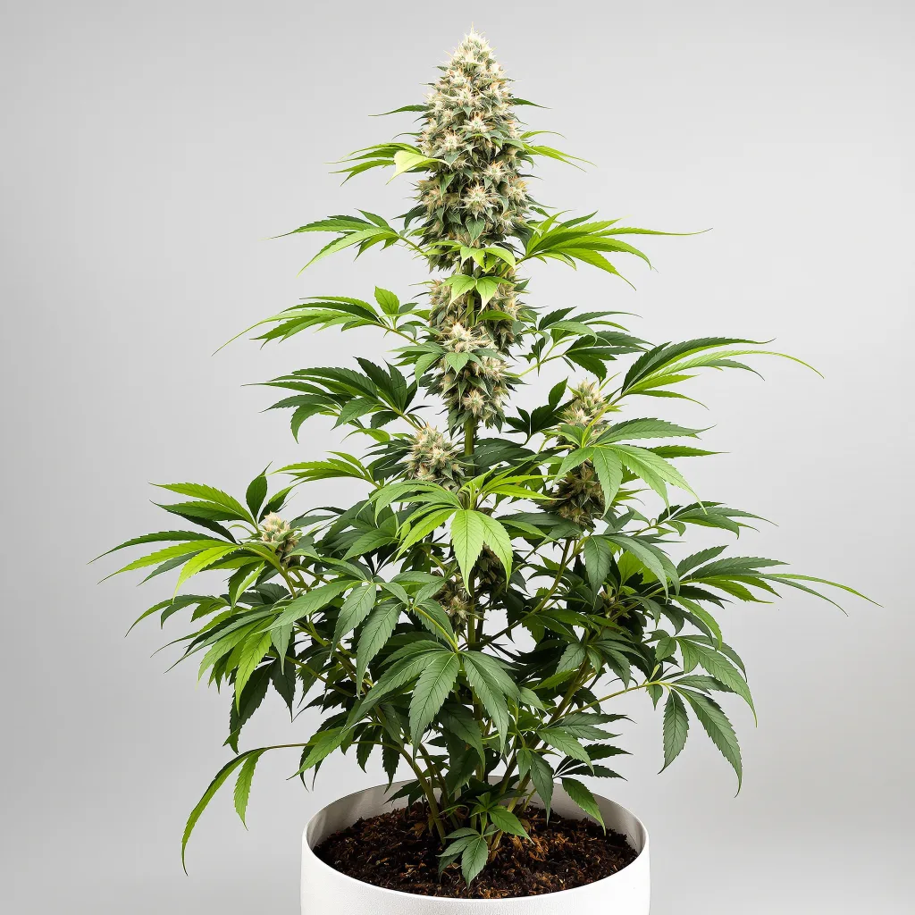 Manitoba Poison cannabis bud close-up showing balanced bud structure with frosted trichomes